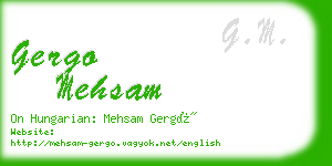 gergo mehsam business card